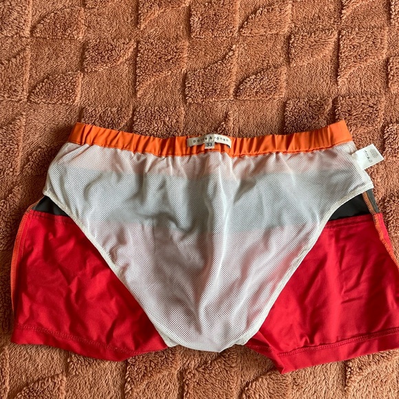 Parke & Ronen Red & Orange 2” Angeleno Solid Stretch Swim Trunk - Picture 6 of 6